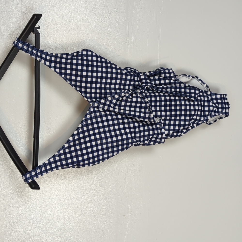 Tommy Bahama Gingham Wrap Front One Piece Swimsuit